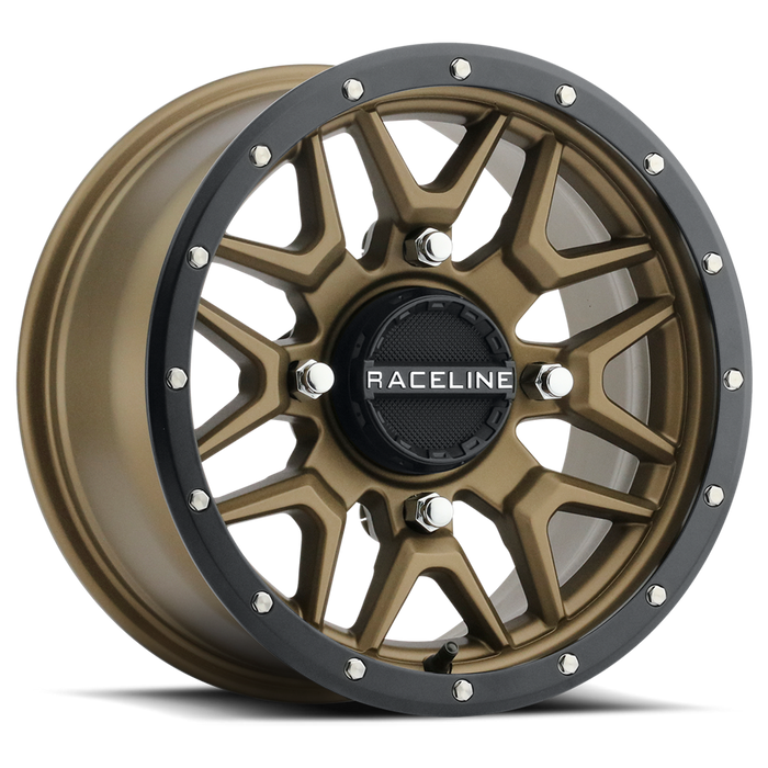 RACELINE Krank Wheel-14x7-6+1 Offset-4/137 Black Wheel with Aluminum (14 x 7. inches /1 x 1 mm, 38 mm Offset)