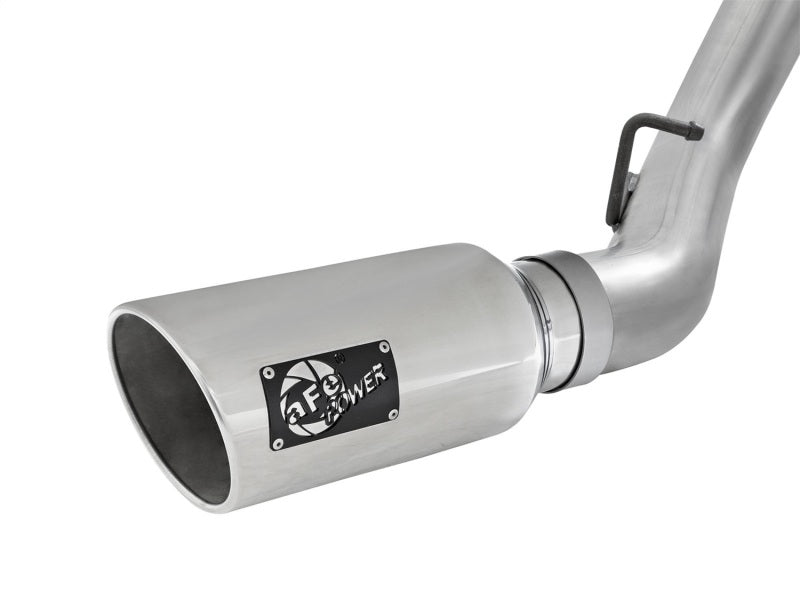 aFe LARGE Bore HD 4in Dual DPF-Back SS Exhaust w/Polished Tip 16-17 GM Diesel Truck V8-6.6L (td) LML 49-44080-P