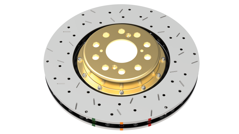 DBA 09+ Compatible with Nissan GTR R-35 Rear Drilled & Slotted 5000 Series 2 Piece Rotor Assembled w/ Black Hat (Ava 52321BLKXS
