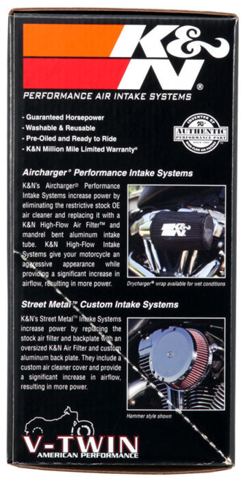 K&N Street Metal Intake System Black for Harley Davidson RK-3944B