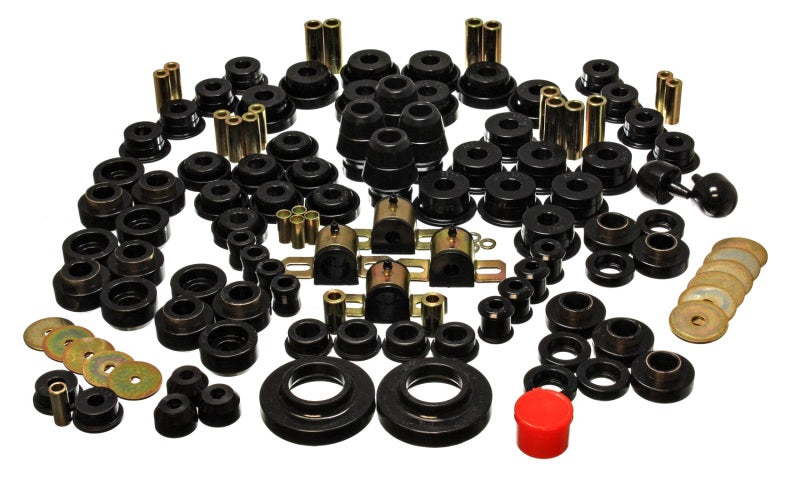 Energy Suspension 97-06 compatible with Jeep Wrangler TJ Black Hyper-Flex Master Bushing Set 2.18107G