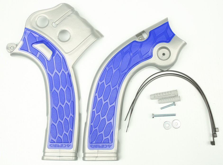 Acerbis 21-24 Fantic XE/XX/ 05-24 Yamaha YZ125/250/YZ125X/YZ250X Frame Guard X Grip Silver/ Blue 2464741404