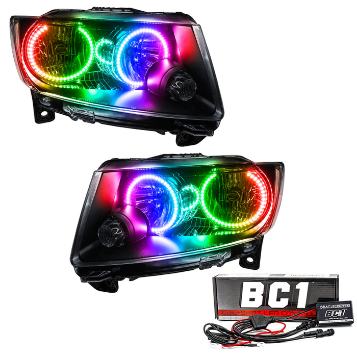 Oracle 11-13 compatible with Jeep Grand Cherokee SMD HL (Non-HID)-Chrome ColorSHIFT w/ BC1 Controller SEE WARRANTY 7070-335