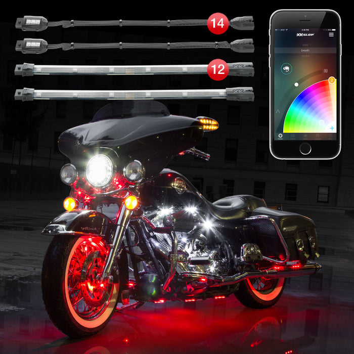 Xk Glow Xkchrome App Control Motorcycle Professional Led Accent Light Kit 14