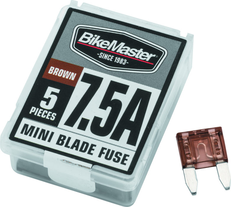 Bikemaster 7.5A Mini Blade Fuses, 5 Pcs. 30-BA75