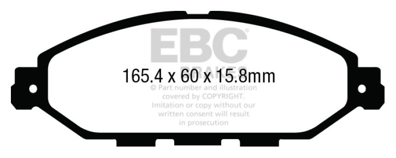 EBC 12-13 Compatible with Infiniti JX35 3.5 Ultimax2 Front Brake Pads UD1649