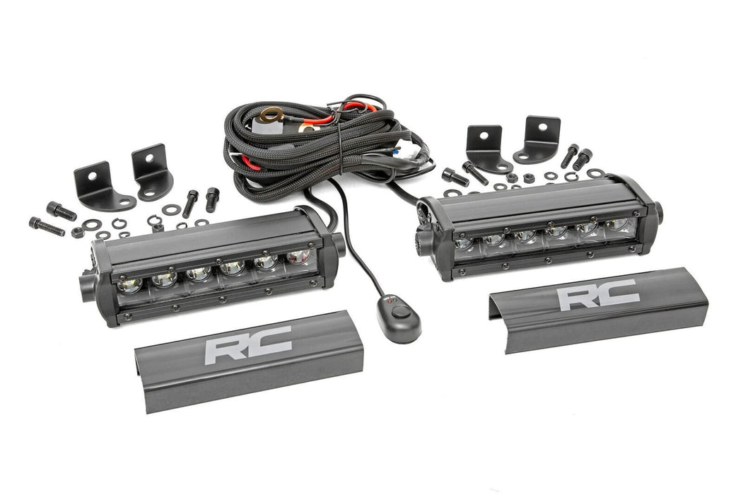 Rough Country Black Series Led Light Bar 6 Inch Single Row Pair 70706BL