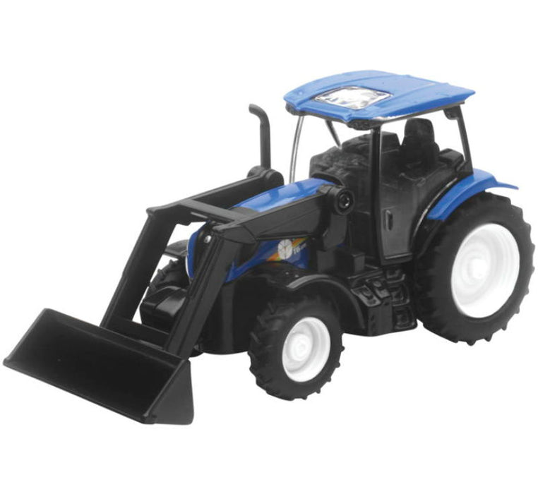 New Ray Toys 32123 Die Cast New Holland Farm Tractor T6 with Loader  Blue  Pack of 12