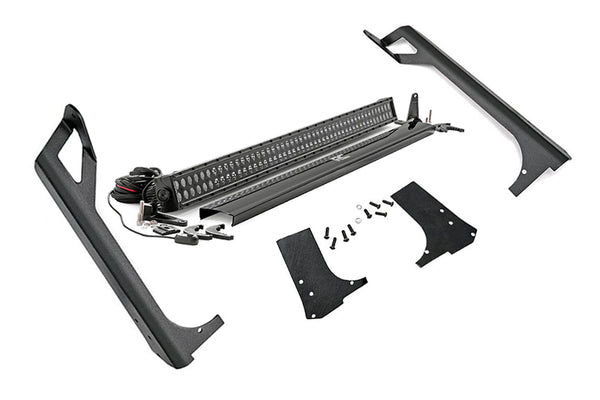 Rough Country Led Light Kit Windshield Mount 50" Black Dual Row Fits Jeep Wrangler Tj (97-06) 70503BL
