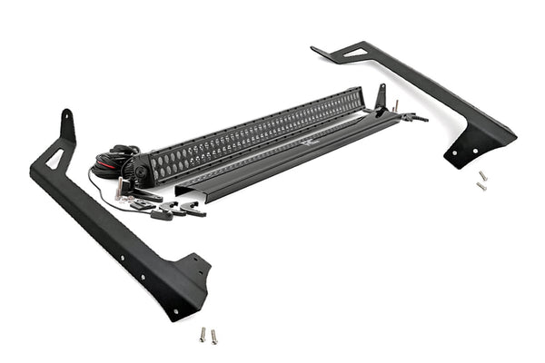 Rough Country Led Light Kit Windshield Mount 50" Black Dual Row Fits Jeep Wrangler Jk (07-18) 70504BL