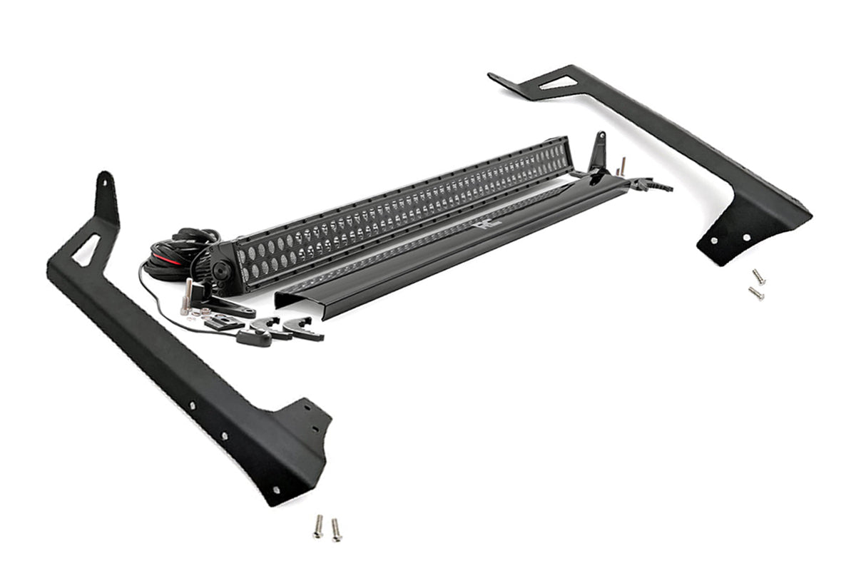 Rough Country Led Light Kit Windshield Mount 50" Black Dual Row Fits Jeep Wrangler Jk (07-18) 70504BL