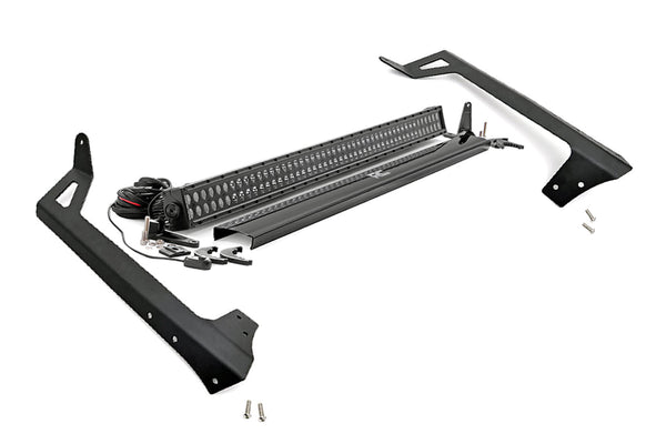 Rough Country Led Light Kit Windshield Mount 50" Black Dual Row Fits Jeep Wrangler Jk (07-18) 70504BL