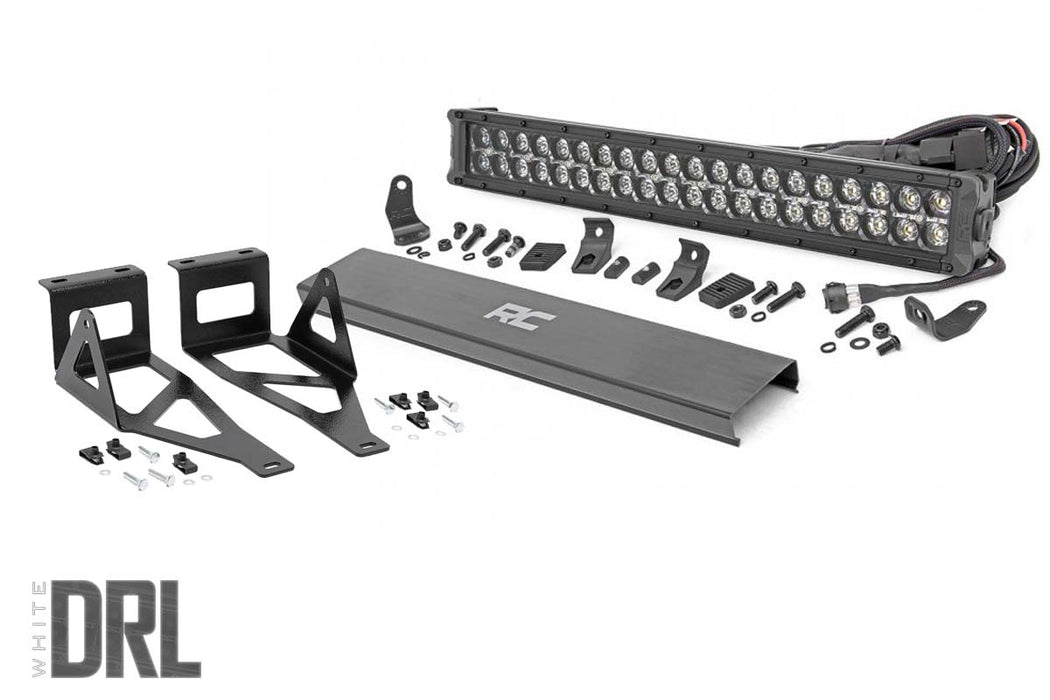 Rough Country Led Light Kit Bumper Mount 2" Black Dual Row White Drl Ford Super Duty (05-07) 70665DRL