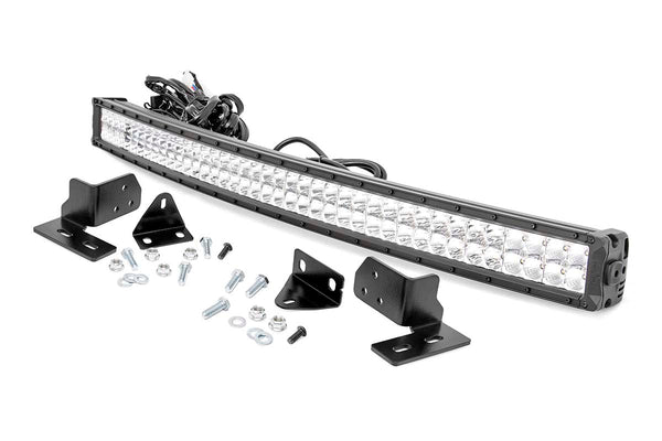 Rough Country Led Light Bumper Mount 40" Chrome Dual Row White Drl Fits Ford Super Duty (11-16) 70681DRL