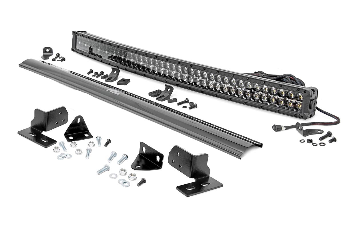 Rough Country Led Light Bumper Mount 40" Black Dual Row White Drl Fits Ford F-250 Super Duty (11-16) 70682DRL