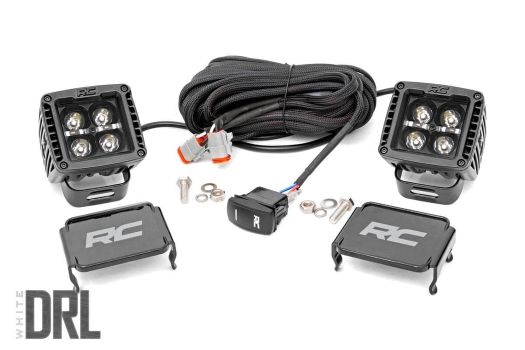 Rough Country Black Series Led Light Pair 2 Inch White Drl 70903BLKDRL