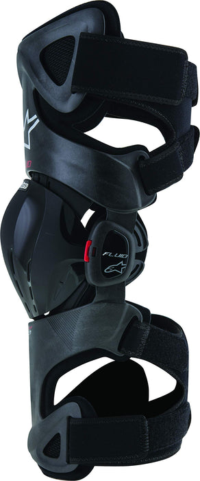 Alpinestars unisex-adult Fluid Tech Carbon Knee Brace Set(Black/Red/White,X-Large/XX-Large),1 Pack