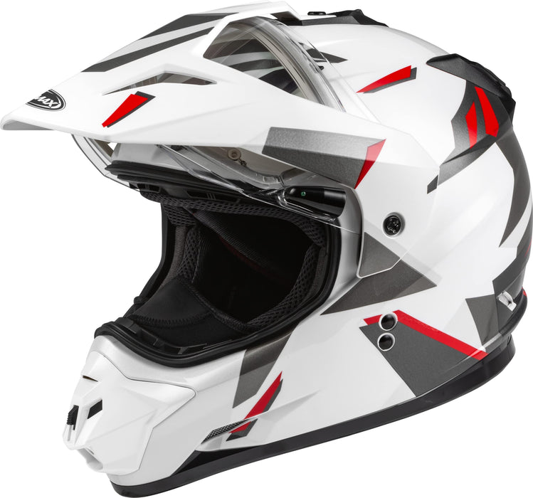 Gmax A4113014 Gm-11S Ripcord Snow Helmet W/Elec Shield Wht/Grey/Red Sm