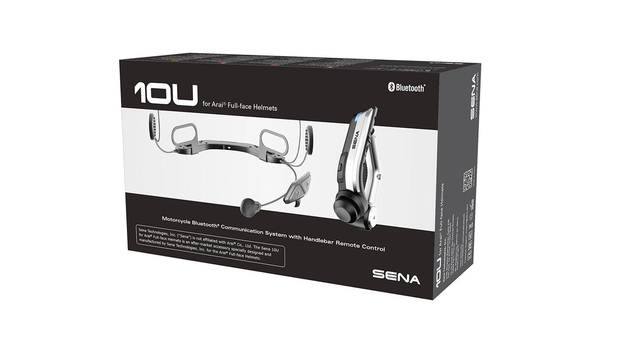 Sena 10U Bluetooth Communication System w/ Remote for Arai Full-Face Helmets