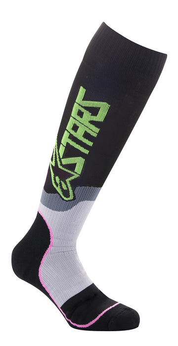 Alpinestars Youth Mx Plus-2 Socks Black/Green Neon/Pink Fluo Md/ (4741920-1669-M/L)