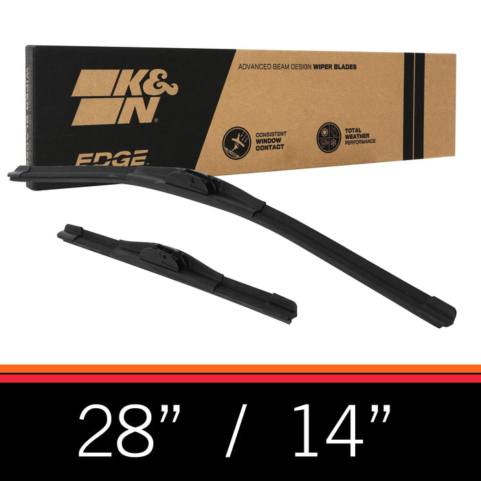 K&N Edge Wiper Blades: All Weather Performance, Superior Windshield Contact, Streak-Free Wipe Technology: 28" + 14" (Pack Of 2) 92-2814