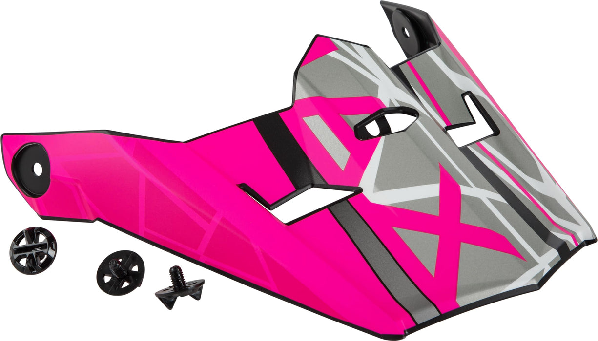 Gmax Visor with Screws MX-46 Mega Helmets - Matte Black/Neon Pink - Md-2XL