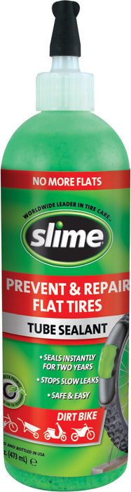 Slime 10004 Dirt Bike Tube Puncture Repair Sealant, Prevent and Repair, suitable for all Dirt Bikes with Tubes, Non-Toxic, Eco-Friendly, 16oz bottle