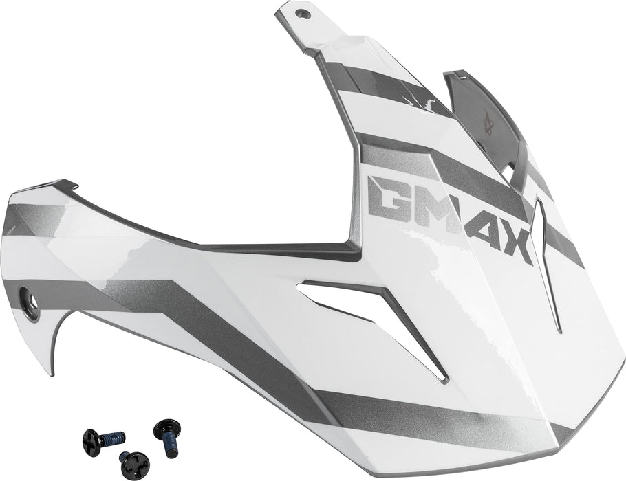 GMAX GM-11S Trapper Visor with Screws Off-Road Motorcycle Helmet Accessories - White/Silver/One Size