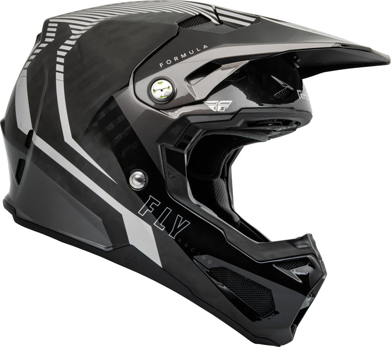 Fly Racing 2023 Adult Formula Carbon Tracer Helmet (Silver/Black, X-Small)