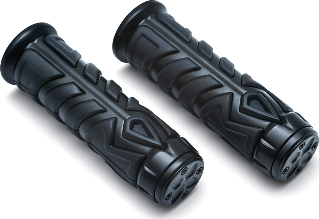 Kuryakyn 5637 Motorcycle Handlebar Accessory Spear Grips with Rubber Inserts and End Caps for 2014-17 Indian Motorcycles Satin Black 1 Pair