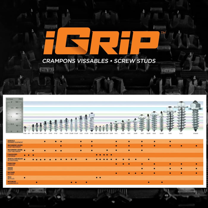 iGrip Shouldered Racing Tire Studs 11mm, Box of 200 Screws Pack