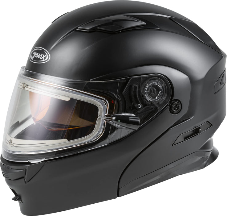 GMAX MD-01S, DOT Approved Modular Helmet, Electric Dual Lens Shield for Snow & Motor Sports, (Matte Black, Large)