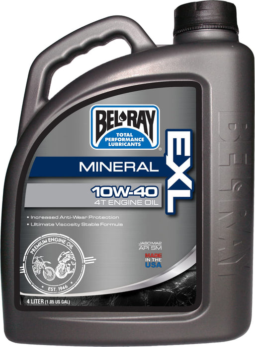 Bel-Ray 840-1493 Exl Mineral 4T Engine Oil 20W-50 4L 99100-B4LW