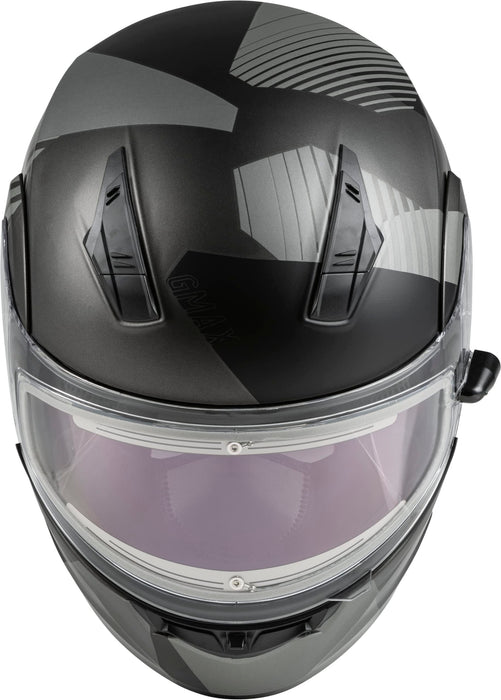 GMAX MD-04S Reserve, Lightweight Modular Helmet for Snow & Motor Sports, Comfortable Full-Face Protection (Matte Dark Silver/Black)