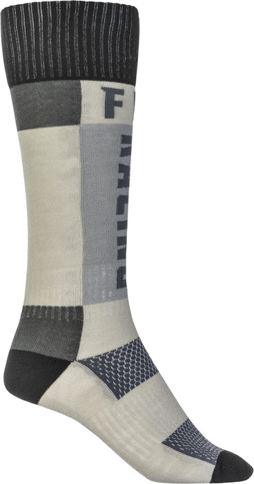 Fly Racing 2022 MX Riding Socks (Thick Grey/Black, SM/MD)