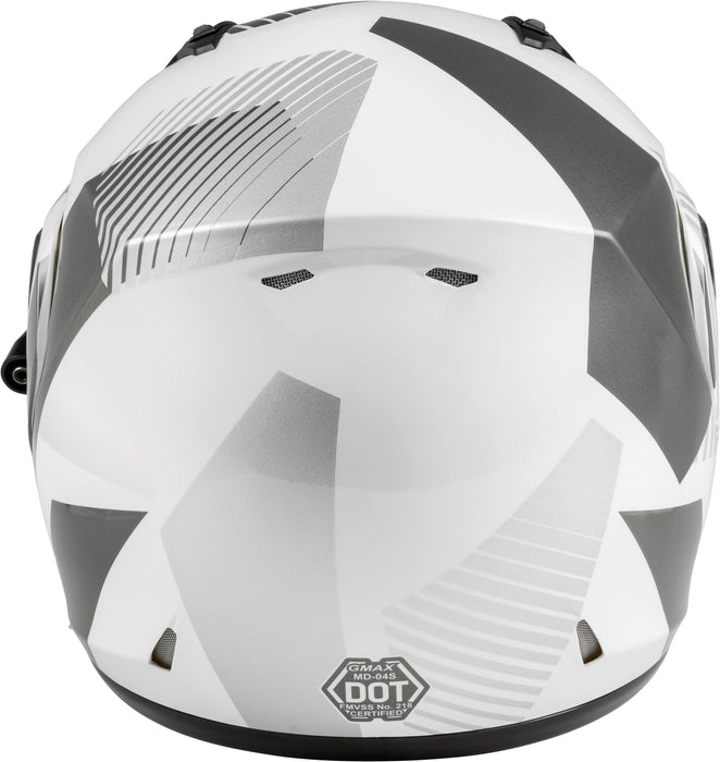 GMAX MD-04S Reserve, Lightweight Modular Helmet for Snow & Motor Sports, Comfortable Full-Face Protection (White/Silver)