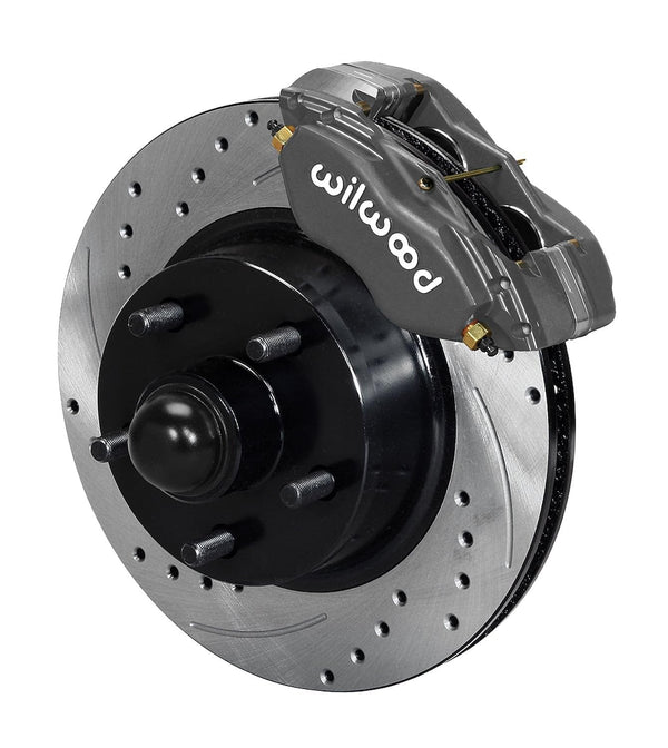 Wilwood Forged Dynalite-M Front Kit 11.30in 1 PC Rotor&Hub-Drill 65-69 Mustang Disc & Drum Spindle 140-13476-D