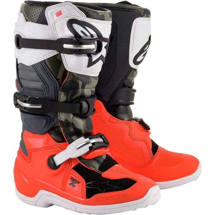 Alpinestars 2015017-1329-05 Tech 7S Magneto Boots Blk/Red Fluo/Wht/Gry Sz 05