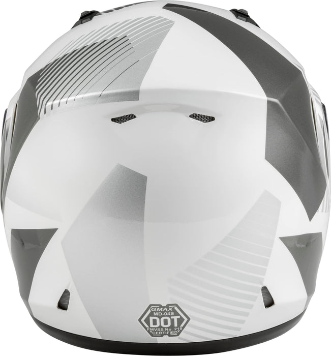 GMAX MD-04S Reserve, Lightweight Modular Helmet for Snow & Motor Sports, Comfortable Full-Face Protection (White/Silver)