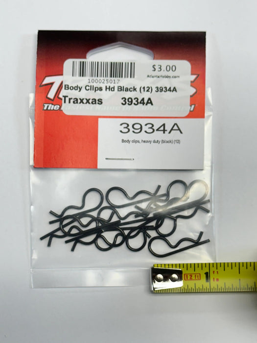 Traxxas 3934A Body Clips - Heavy Duty (Black) (12)