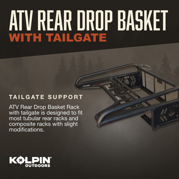 Kolpin ATV Rear Drop Basket Rack Collapsible Tailgate Universal 53300 ...