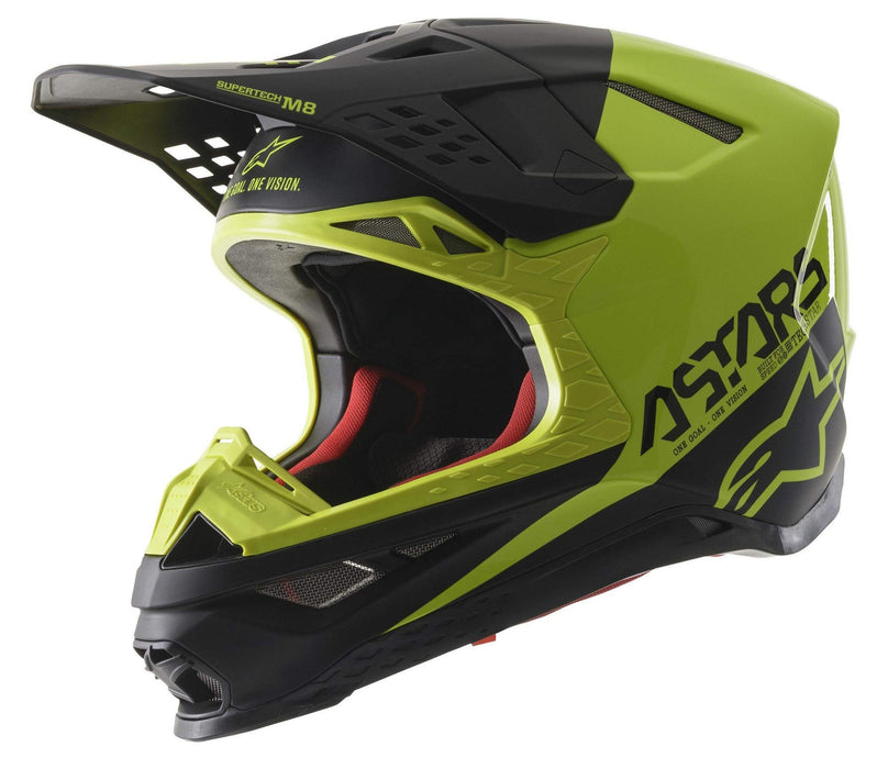 Alpinestars 8302621-1158-L S.Tech S-M8 Echo Helmet Black/Yellow Fluo/M&G Lg