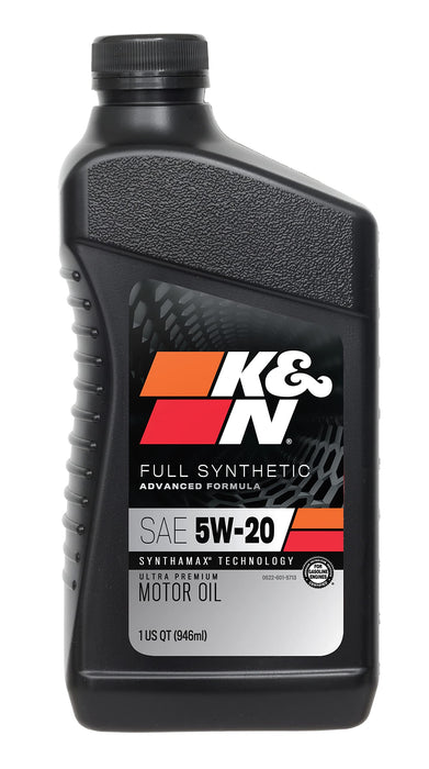 K&N Motor Oil: 5W-20 Full Synthetic Engine Oil: Premium Protection, High Mileage, 4 Quarts 104096