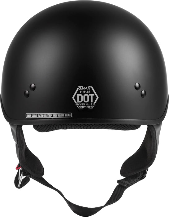 GMAX HH-45 Half-Helmet, DOT Approved for Motorcycle, Moped, Scooter and More (Matte Black SM)