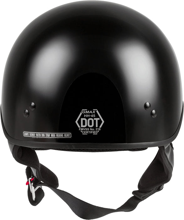 GMAX HH-45 Half-Helmet, DOT Approved for Motorcycle, Moped, Scooter and More (Matte Black 2X)