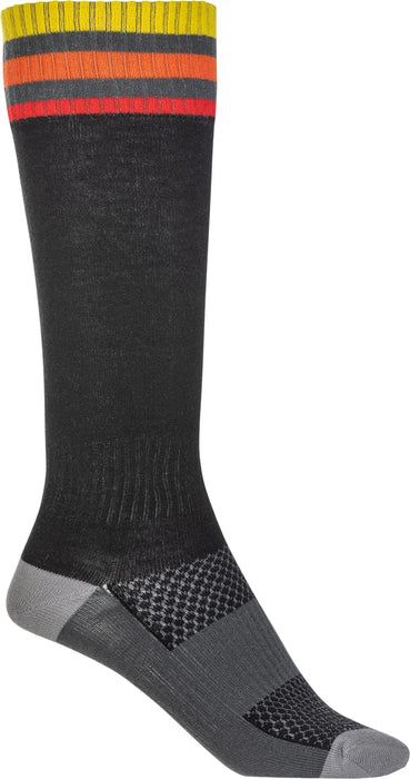 Fly Racing 2022 MX Riding Socks (Thin Black, LG/XL)