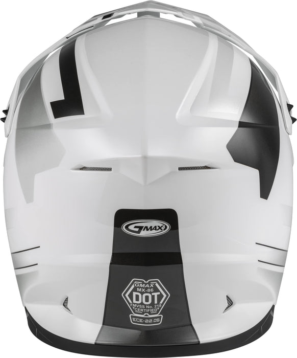 GMAX MX-86 Solid, Lightweight Full-Face Helmet for Motocross and Other Motor Sports (White/Silver/Grey, 3X-Large)