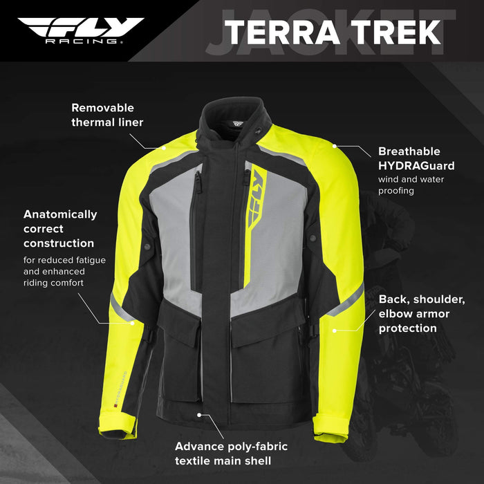 Fly Racing Terra Trek Jacket (Black/Hi-Vis, Small)
