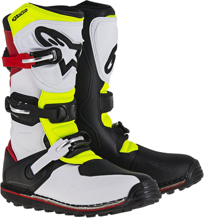 Alpinestars Unisex-Adult Tech-T Boots (White/Red/Yellow/Black, Size 6)