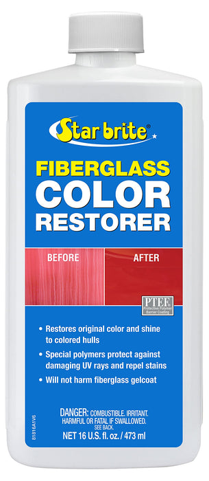 STAR BRITE Fiberglass Color Restorer - Specially Formulated for Colored Boat Hulls - Renew, Shine & Protect -16 OZ (081816PW)